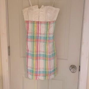 Lilly Pulitzer strapless plaid mini dress size 2